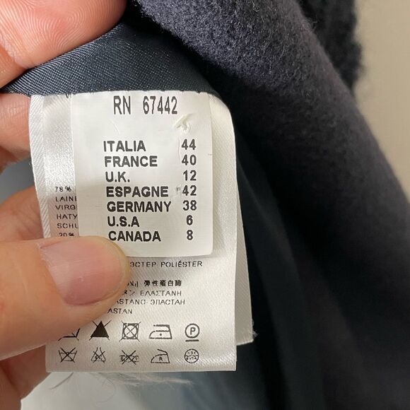 ALYSI Navy Blue Wool Blend Multi Zip Coat - Picture 8 of 15